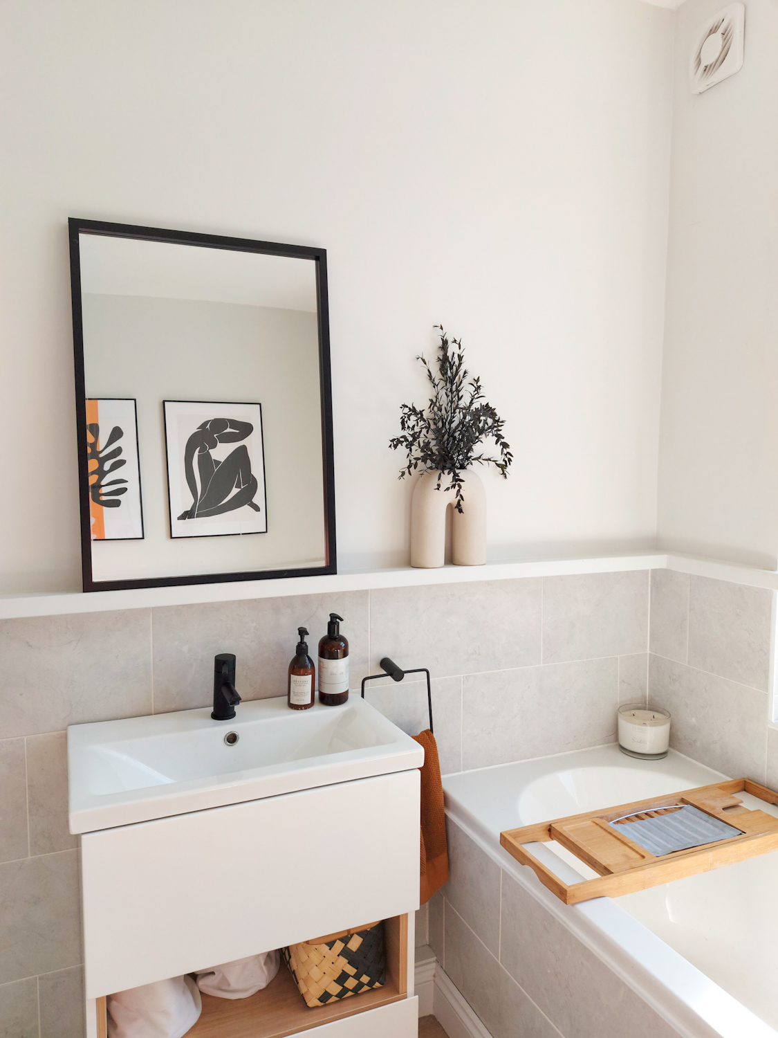 bathroom gallery wall